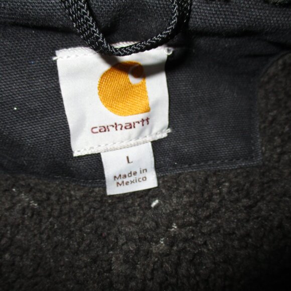 Carhartt Lined Canvas Jacket Men's Size L Black - Picture 4 of 5
